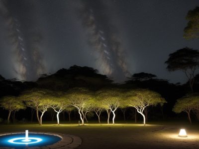Crianças aprendendo teoria musical em uma sala de aula, com instrumentos e partituras, mostrando harmonia e ritmo.