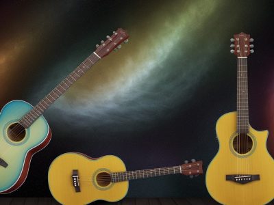 Ilustração vibrante mostrando um estudante aprendendo teoria musical com partituras e instrumentos musicais em um ambiente acolhedor.