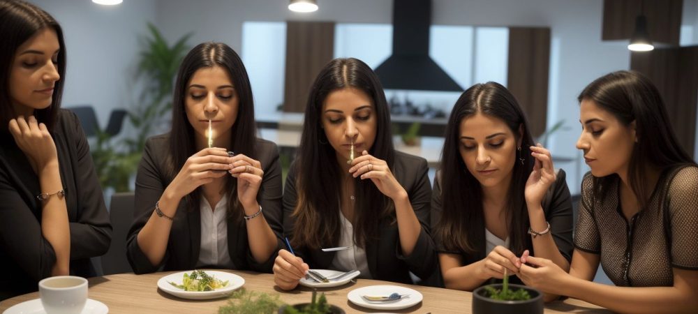 Representação visual de teorias antropológicas sendo aplicadas no ambiente de trabalho, promovendo colaboração e compreensão.