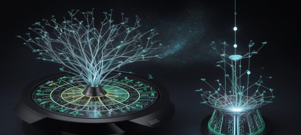 Representação visual das teorias da administração, com foco em organização, análise de dados e interação humana, com elementos de teoria clássica e comportamental