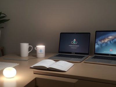 Imagem representando uma pessoa estudando para um teste de proficiência em inglês, com livros e um certificado em destaque.