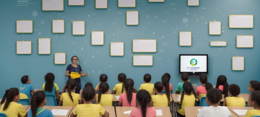 Imagem mostrando diferentes tipos de deficiência intelectual representados visualmente, com pessoas recebendo apoio e educação inclusiva.