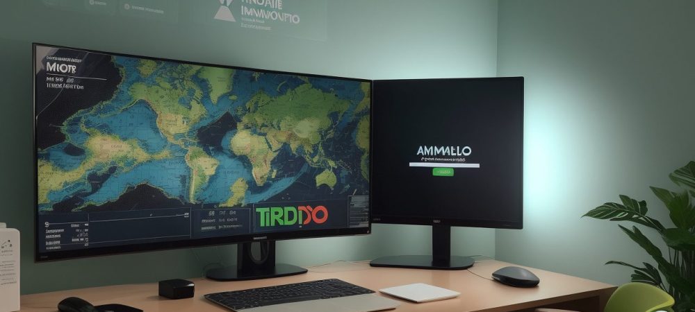 Representação visual de estratégias de trading sendo aplicadas no setor público, com foco em curso online e análise técnica