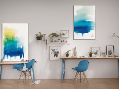 Interior de casa sendo pintado com ferramentas de pintura, representando o curso online de pintura doméstica