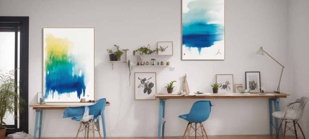 Interior de casa sendo pintado com ferramentas de pintura, representando o curso online de pintura doméstica