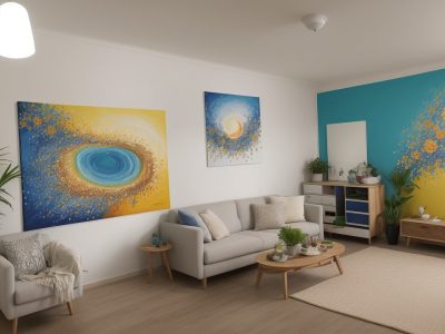 Imagem de um ambiente sendo pintado, representando o curso online de pintura doméstica e a renovação de casas com tintas e ferramentas.