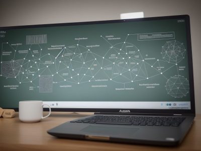 Imagem mostrando aplicações práticas da trigonometria no setor público, com estudantes e profissionais usando ferramentas de cálculo e diagramas.