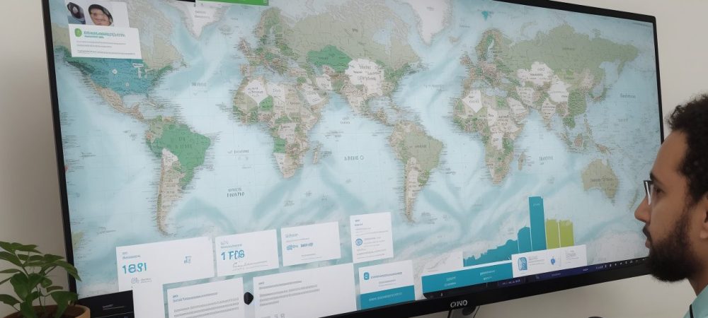 Profissionais de saúde trabalhando em equipe, analisando dados e implementando ações de vigilância epidemiológica para proteger a saúde da comunidade.