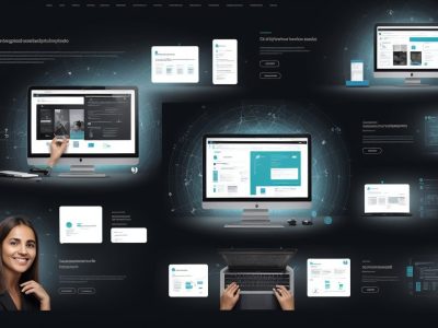 Representação visual de um curso online de web design avançado, com foco em design responsivo e ferramentas para servidores públicos.