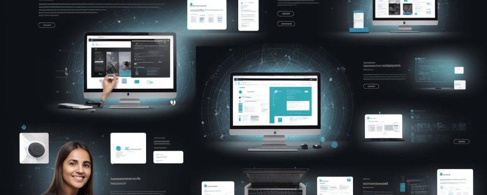 Representação visual de um curso online de web design avançado, com foco em design responsivo e ferramentas para servidores públicos.