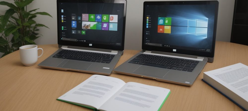 Imagem mostrando uma pessoa utilizando o Word em um ambiente de trabalho do setor público, com foco em 'word básico' e documentos.