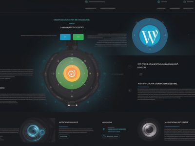 Tela de computador mostrando a interface do WordPress com um guia passo a passo para criar um site, com elementos de design e funcionalidades.