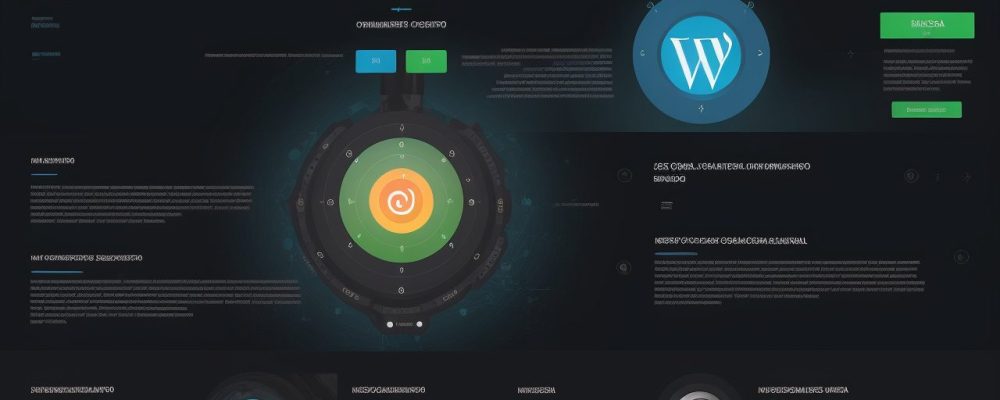 Tela de computador mostrando a interface do WordPress com um guia passo a passo para criar um site, com elementos de design e funcionalidades.