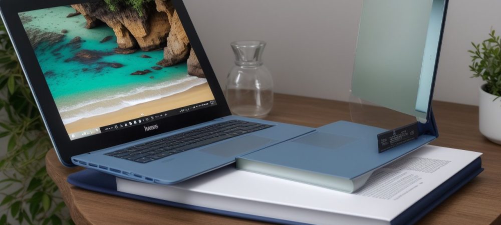 Advogado confiante apresentando sua defesa em tribunal cercado por livros e documentos sobre direito penal.