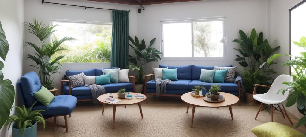 Escritório moderno e iluminado com laptop rodando LibreOffice, conjunto de canetas coloridas, livros e plantas, inspirando produtividade.