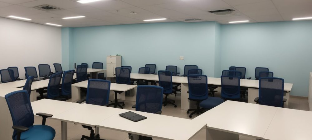 ambiente-seguro-trabalho-colaboradores.webp Colaboradores em ambiente de trabalho seguro usando EPIs, promovendo a cultura de segurança e saúde.