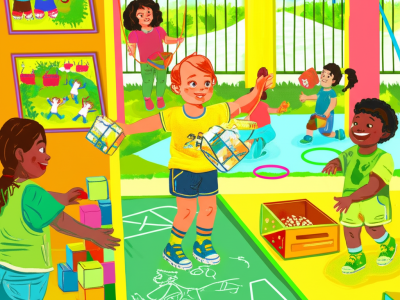 Crianças em atividades lúdicas na educação infantil, brincando e aprendendo juntas com materiais simples