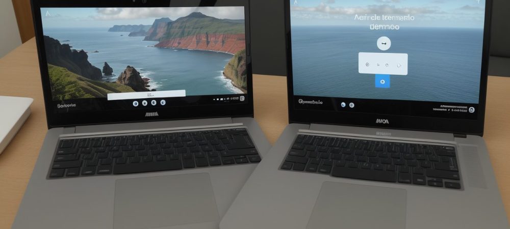 Um juiz leigo conduzindo uma audiência de conciliação entre duas partes, que demonstram alívio ao dialogar em um ambiente moderno e acolhedor.