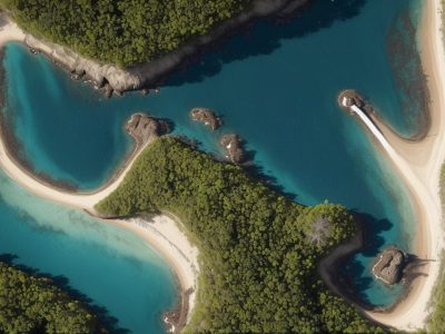 Equipe diversa colaborando em documentos de auditoria ambiental em escritório sustentável com vista para a natureza