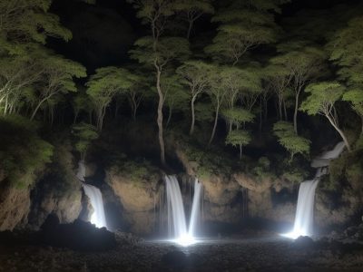 Profissionais realizando auditoria ambiental em fábrica moderna, avaliando documentos e equipamentos, cercados por plantas simbolizando sustentabilidade.