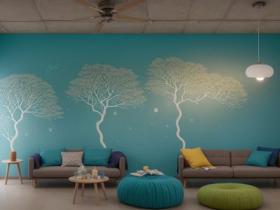 Professor ensina ética e moral a alunos atentos em sala iluminada por luz natural, com elementos visuais como livros e diagramas visíveis.