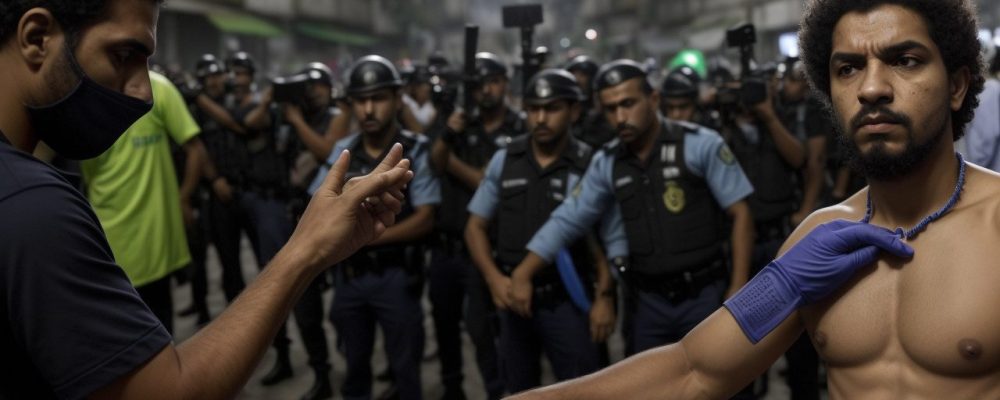 Uma balança da justiça equilibrando punições severas e dignidade das vítimas, representando crimes hediondos na sociedade brasileira.