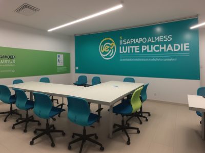 Ambiente de trabalho moderno em órgão público com servidores de diferentes etnias e gêneros colaborando em equipe, evidenciando a importância da diversidade e inclusão.