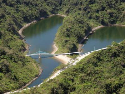 Uma cidade limpa com cidadãos separando resíduos em estações de coleta, simbolizando gestão de resíduos sólidos e sustentabilidade.
