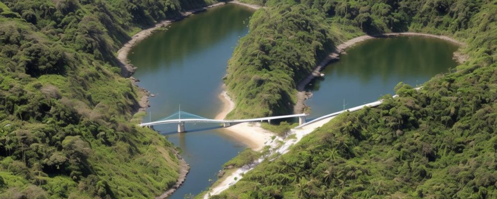 Uma cidade limpa com cidadãos separando resíduos em estações de coleta, simbolizando gestão de resíduos sólidos e sustentabilidade.