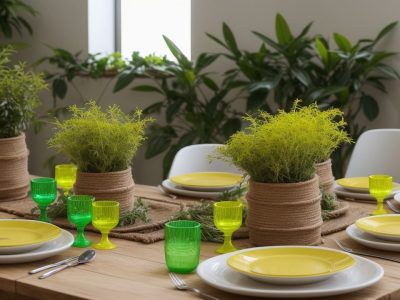 Pessoas de diferentes origens colaborando em uma cooperativa, cercadas por plantas, transmitindo empatia e união.