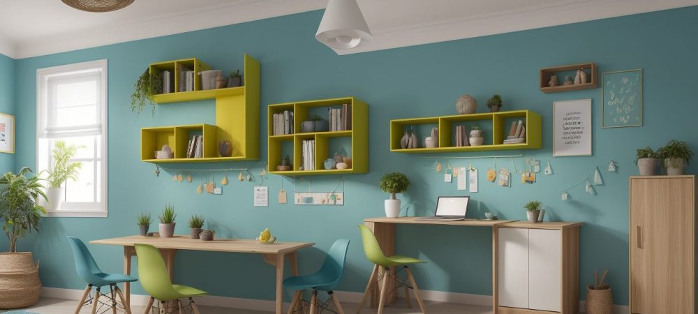 Sala de aula moderna com alunos engajados em discussões filosóficas, rodeados por livros e materiais visuais iluminados por luz natural.