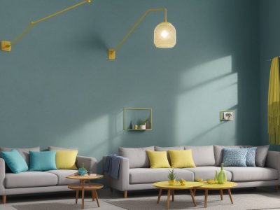 Sala moderna e aconchegante com mesa organizada, caderno e smartphone exibindo um aplicativo de produtividade, transmitindo tranquilidade e motivação.