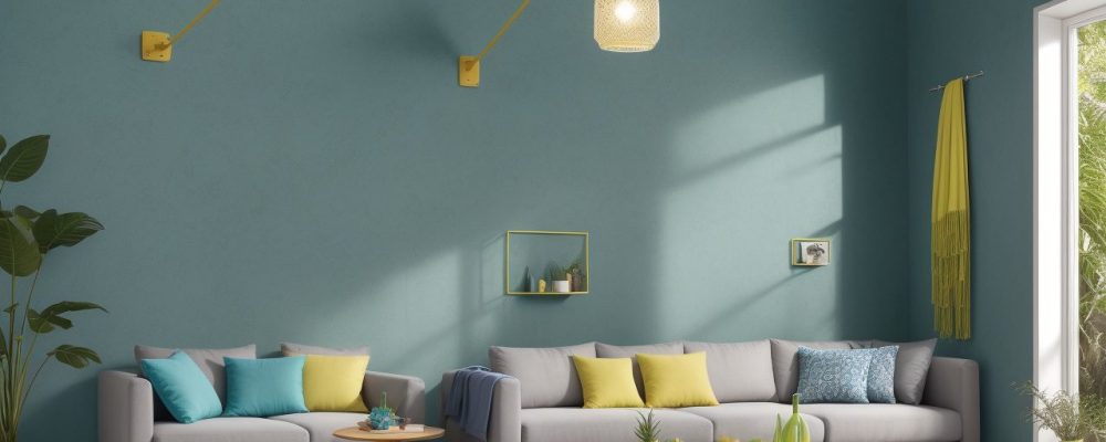 Sala moderna e aconchegante com mesa organizada, caderno e smartphone exibindo um aplicativo de produtividade, transmitindo tranquilidade e motivação.