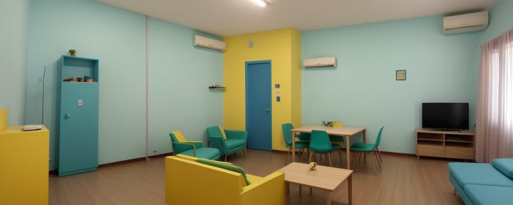 Estudantes de diferentes etnias discutindo sobre direitos humanos em sala de aula, com cartazes coloridos.