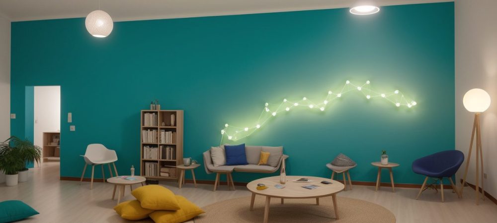 Sala de aula com alunos discutindo ética e moral em filosofia, cercados por livros de Platão e Aristóteles.