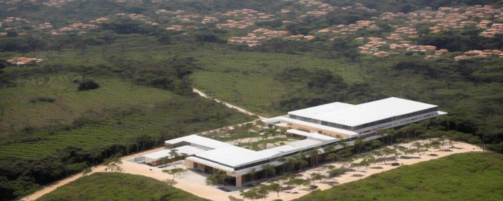 Biblioteca moderna com estantes organizadas, áreas de leitura iluminadas, computadores e eventos culturais visíveis.