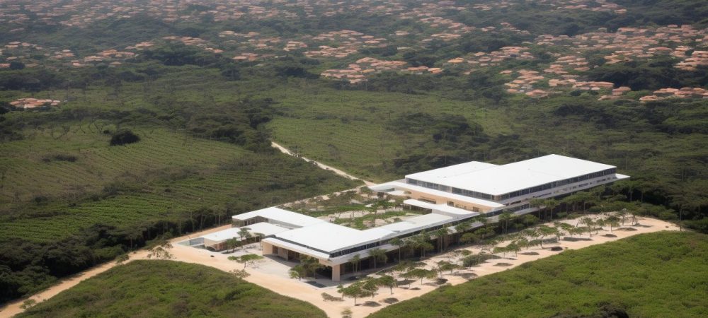 Biblioteca moderna com estantes organizadas, áreas de leitura iluminadas, computadores e eventos culturais visíveis.