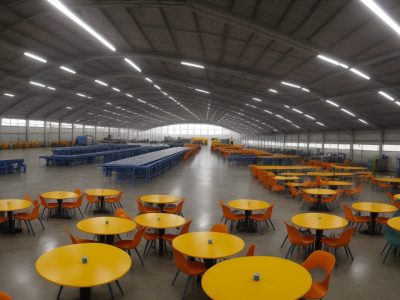 Ambiente de trabalho inclusivo com intérprete de Libras traduzindo para surdos durante reunião colaborativa.