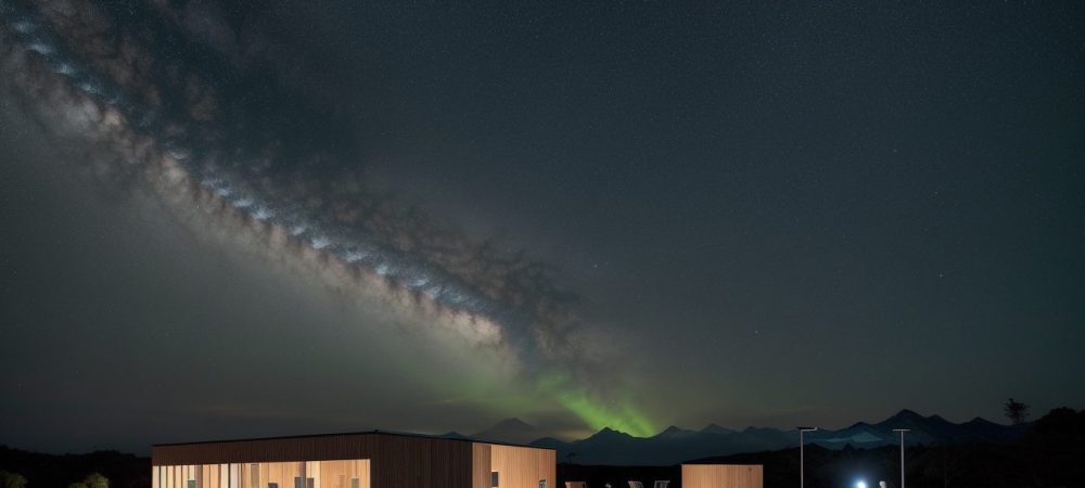 Sala de aula moderna com alunos e professores usando tecnologias digitais, como tablets e laptops, em ambiente iluminado, simbolizando inovação na educação.
