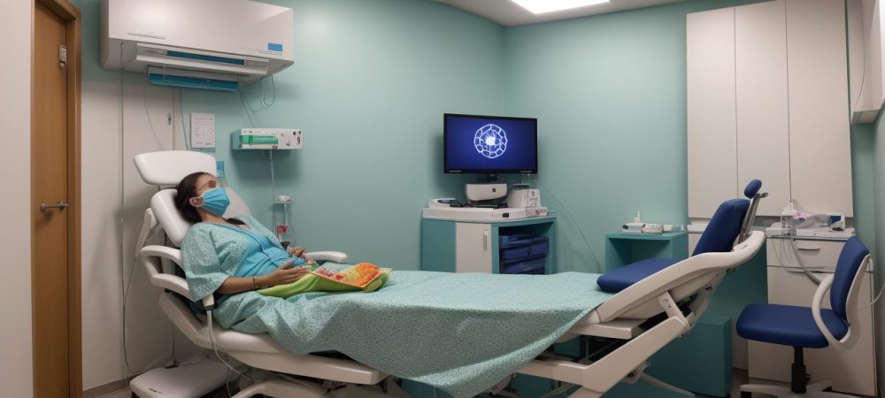 Profissional de saúde conversando com paciente idoso, em ambiente acolhedor e ético, com foco na empatia e respeito.