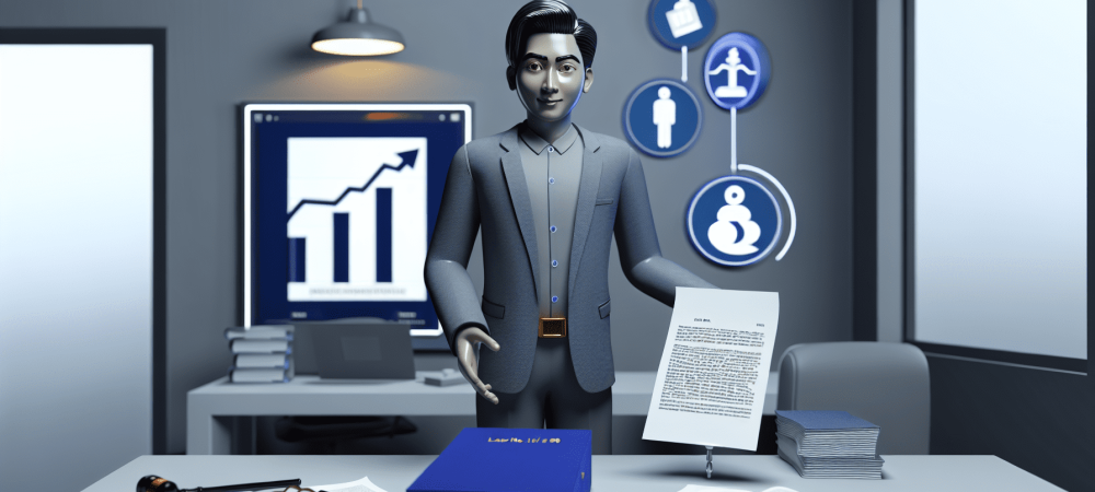 lei-8112-regime-juridico-servidores.webp Servidor público cercado por documentos legais e gráficos, simbolizando a Lei nº 8.112/90 em um escritório moderno.