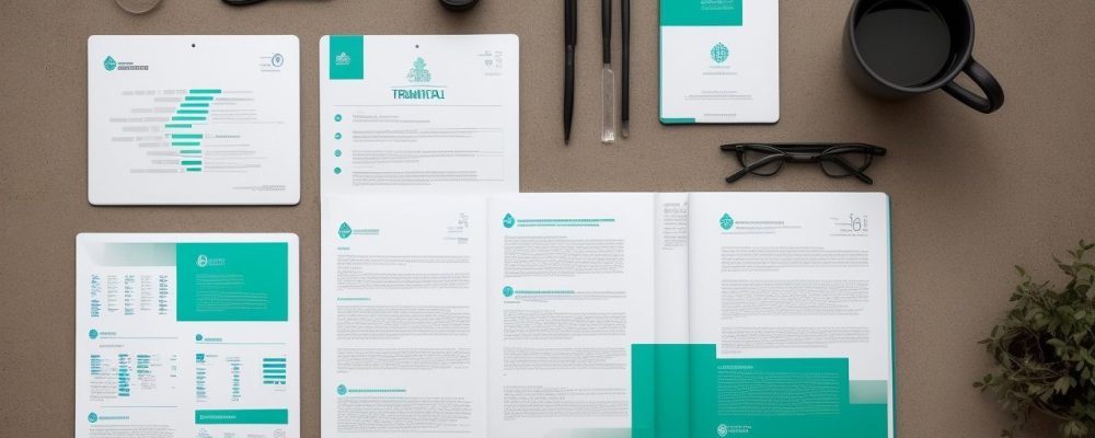 Mesa de trabalho moderna com documentos, laptop e lousa sobre orçamento público e gestão orçamentária, destacando a transparência.