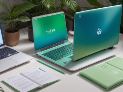 Mesa de trabalho organizada com laptop, lista de tarefas e café, transmitindo uma sensação de produtividade e controle na administração do tempo.