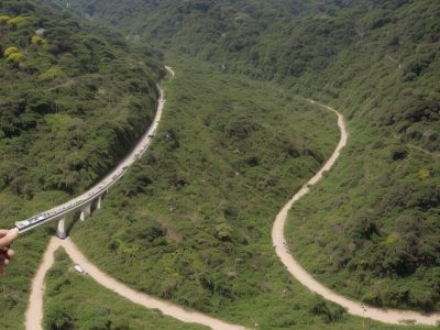 Pessoa com deficiência visual caminhando em ambiente urbano usando bengala, com mapas táteis visíveis, transmitindo segurança e inclusão.