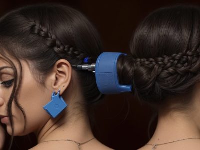 Perito forense coletando impressões digitais em cena de crime, com equipamentos de papiloscopia ao redor em ambiente detalhado e técnico.