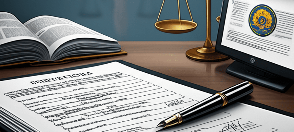 Ilustração representando o poder regulamentar e princípio da autotutela na Administração Pública com decretos e símbolos jurídicos