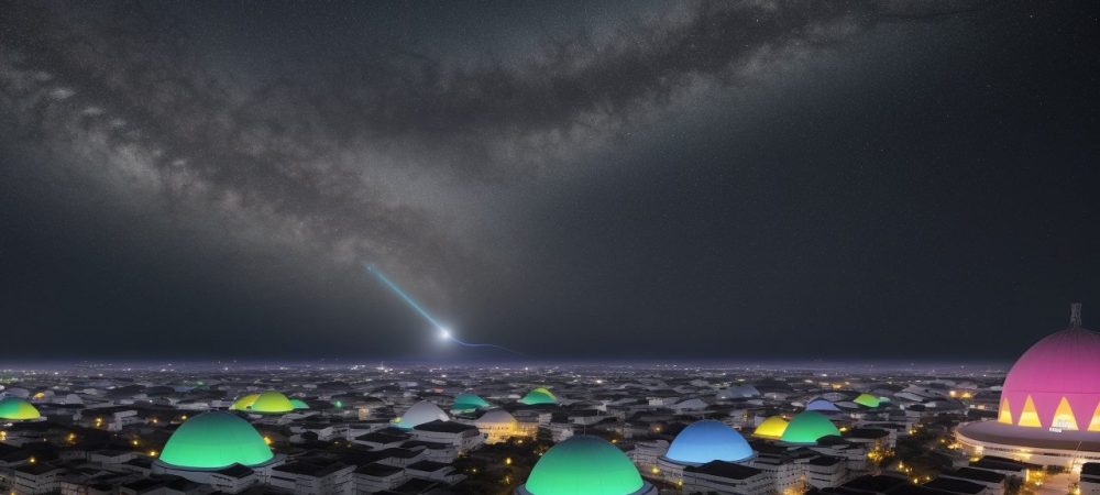 Sala de aula moderna e interativa com alunos engajados, utilizando tecnologias na educação digital em um ambiente colorido.