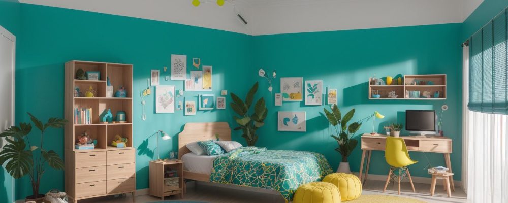 Alunos em sala de aula moderna usando tablets e laptops, engajados em atividades colaborativas com ambiente iluminado.