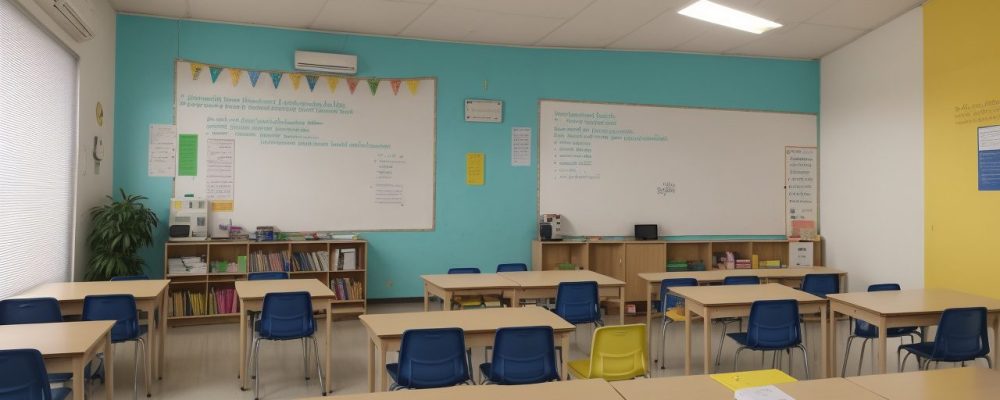Sala de aula inclusiva alegrando alunos com diferentes habilidades envolvidos em atividades colaborativas, valorizando a educação inclusiva.