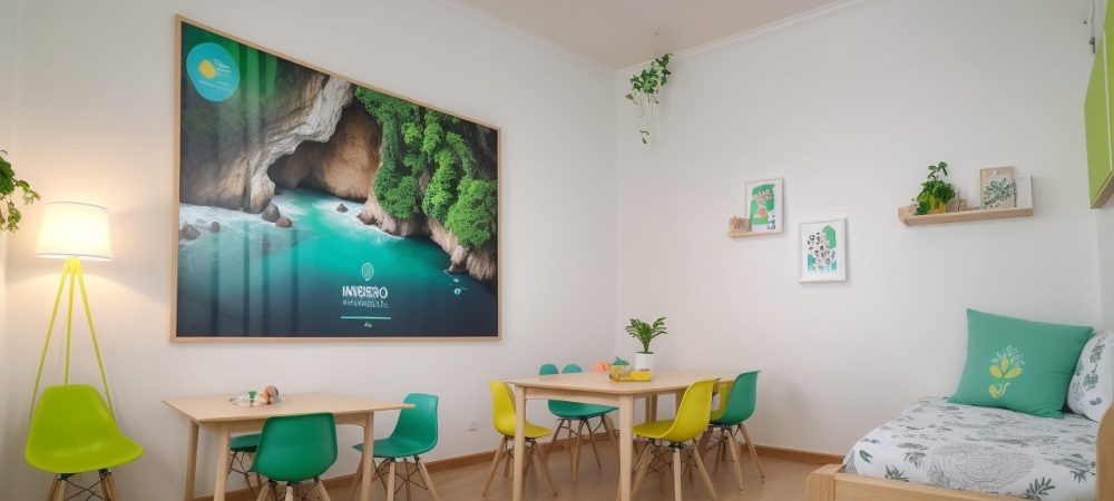 Crianças em sala de aula moderna interagindo com materiais educativos, destacando a conexão entre neurociência e alfabetização.